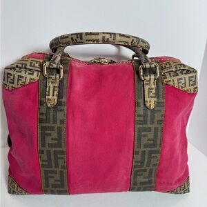 Fendi Pink and Brown Satchel